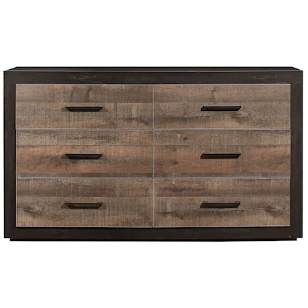 Contemporary Two-Tone 6-Drawer Dresser
